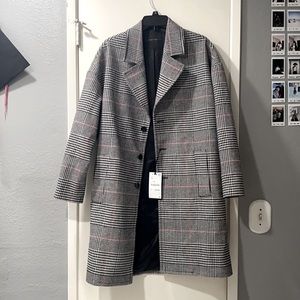Long plaid blazer